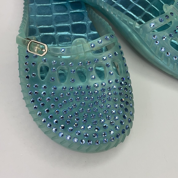 Stuart Weitzman Diamond Blue Jelly Slides Size 8💎 - Picture 3 of 9
